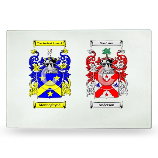 Double Coat of Arms Glass Cutting Board