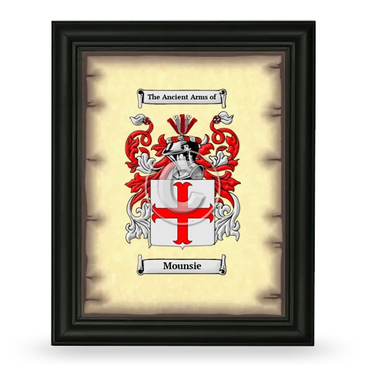 Mounsie Coat of Arms Framed - Black