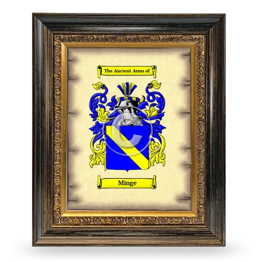 Minge Coat of Arms Framed - Heirloom