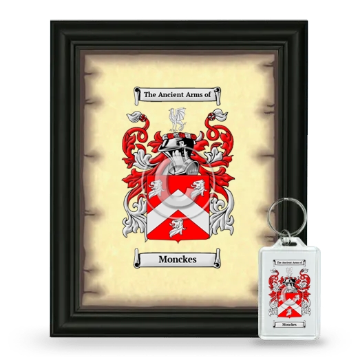 Monckes Framed Coat of Arms and Keychain - Black