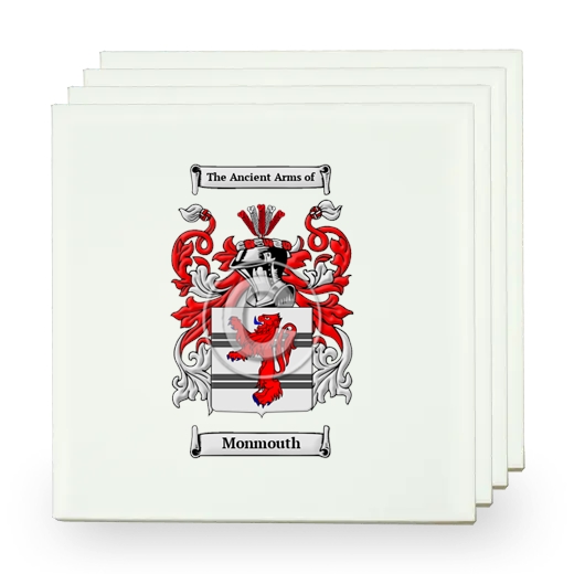 Monmouth Set of Four Small Tiles with Coat of Arms