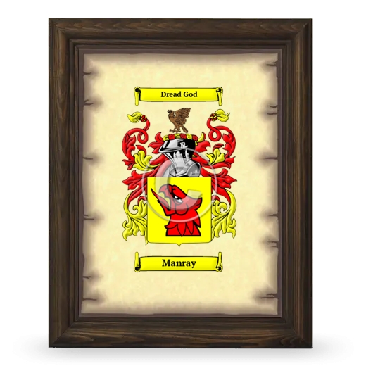 Manray Coat of Arms Framed - Brown