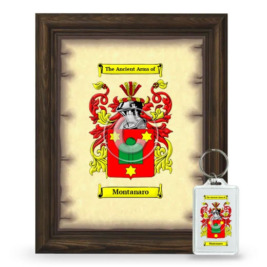 Montanaro Framed Coat of Arms and Keychain - Brown