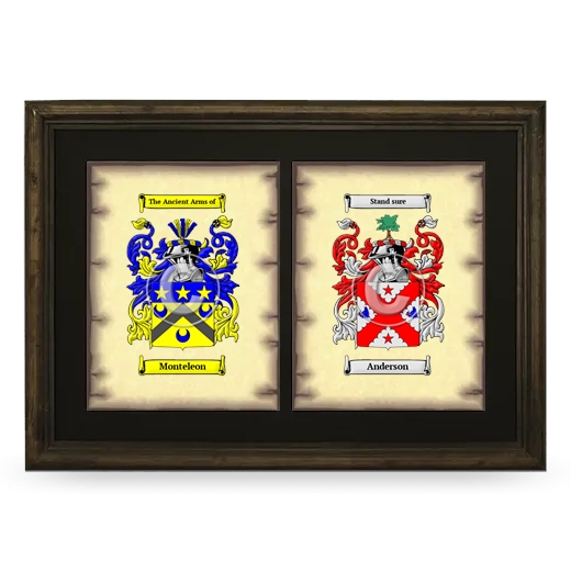 Double Coat of Arms Framed - Brown