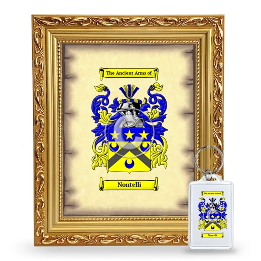 Nontelli Framed Coat of Arms and Keychain - Gold