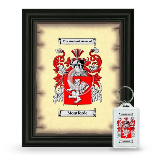 Montforde Framed Coat of Arms and Keychain - Black