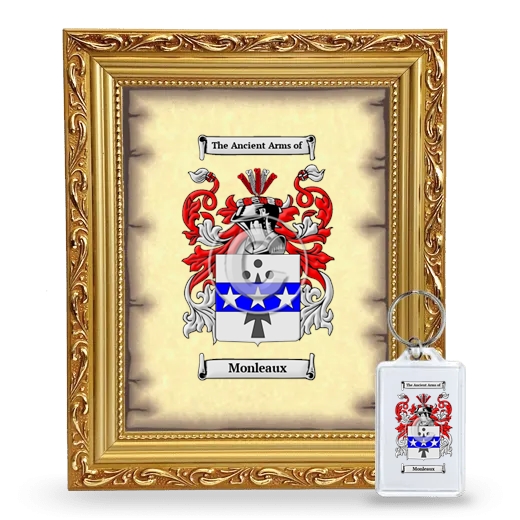 Monleaux Framed Coat of Arms and Keychain - Gold