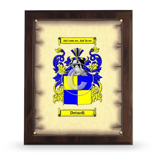 Detardi Coat of Arms Plaque