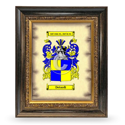 Detardi Coat of Arms Framed - Heirloom