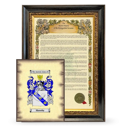 Maweby Framed History and Coat of Arms Print - Heirloom