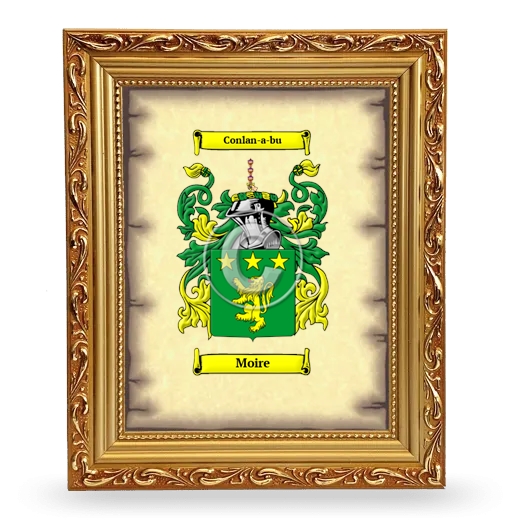 Moire Coat of Arms Framed - Gold