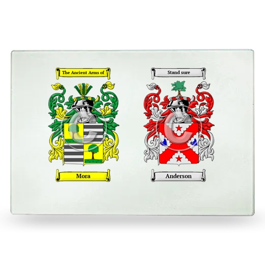 Double Coat of Arms Glass Cutting Board