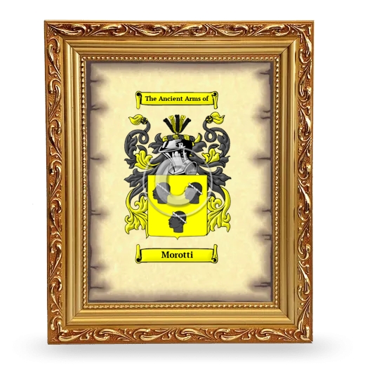 Morotti Coat of Arms Framed - Gold