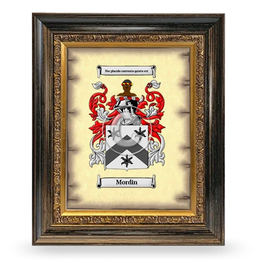 Mordin Coat of Arms Framed - Heirloom