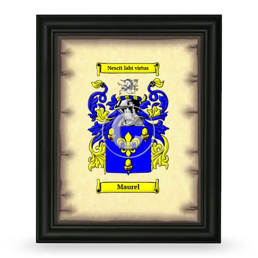 Maurel Coat of Arms Framed - Black