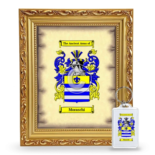 Moraschi Framed Coat of Arms and Keychain - Gold