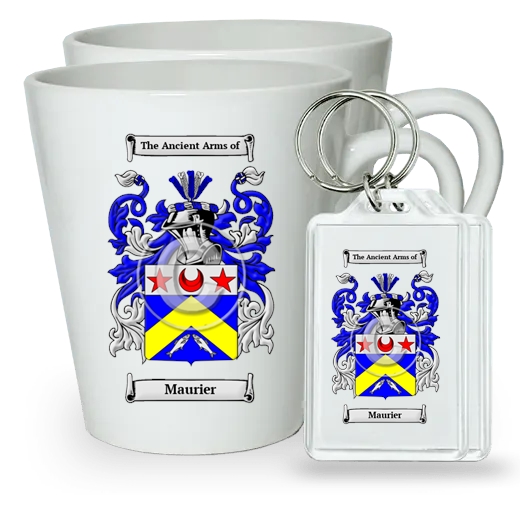 Maurier Pair of Latte Mugs and Pair of Keychains