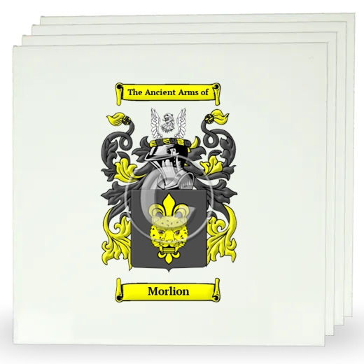 Morlion Set of Four Large Tiles with Coat of Arms