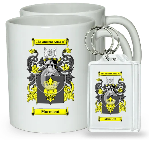 Morrelent Pair of Coffee Mugs and Pair of Keychains