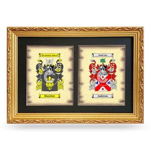 Double Coat of Arms Framed - Gold