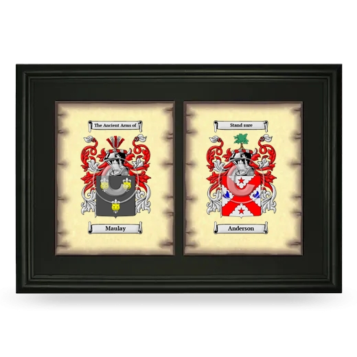 Double Coat of Arms Framed - Black