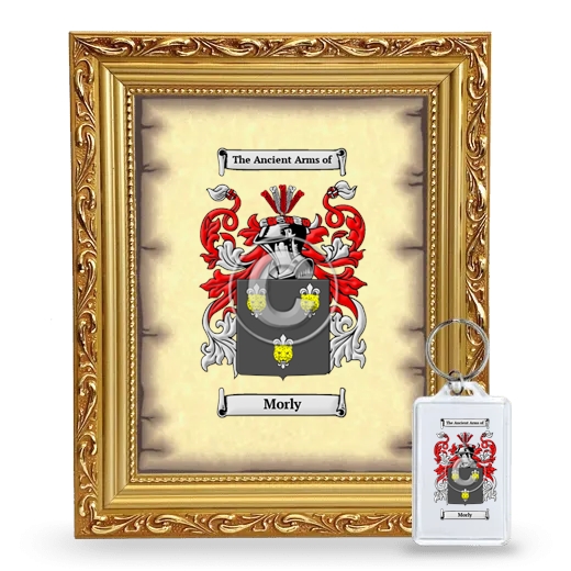 Morly Framed Coat of Arms and Keychain - Gold