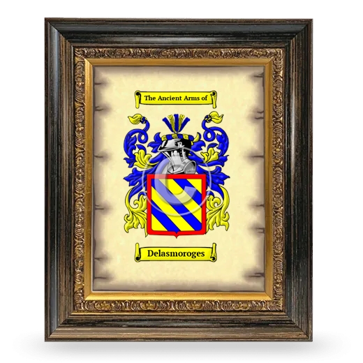 Delasmoroges Coat of Arms Framed - Heirloom