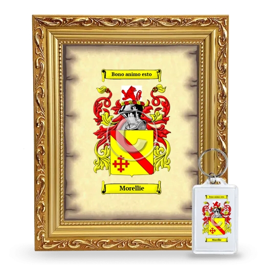 Morellie Framed Coat of Arms and Keychain - Gold