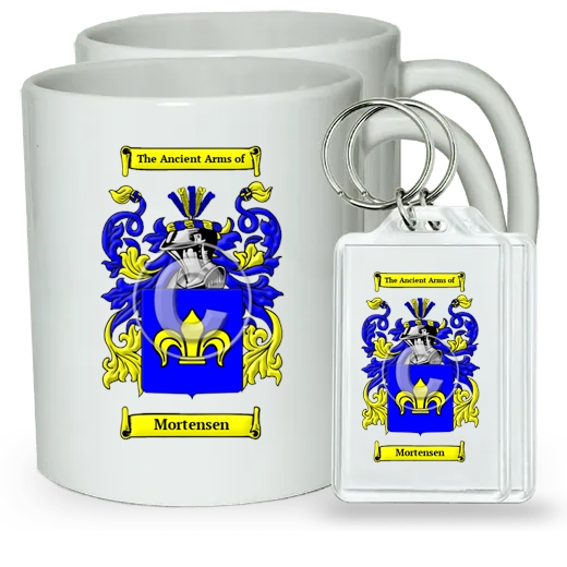 Mortensen Pair of Coffee Mugs and Pair of Keychains