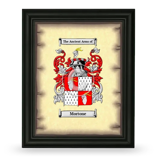 Mortone Coat of Arms Framed - Black