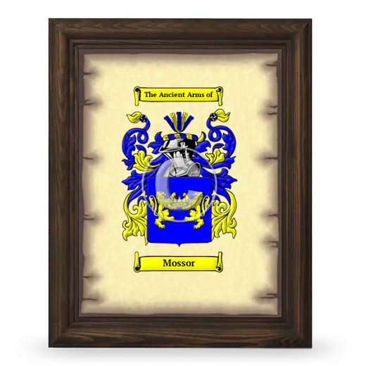 Mossor Coat of Arms Framed - Brown