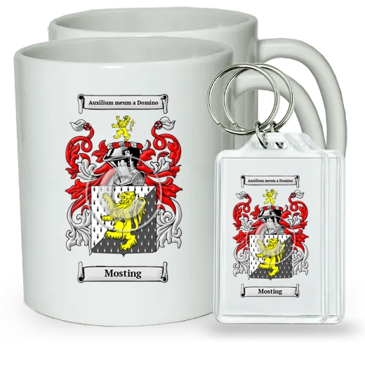 Mosting Pair of Coffee Mugs and Pair of Keychains