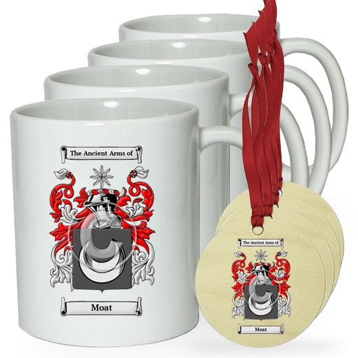 Moat Set of 4 Classic Mugs and Ornaments