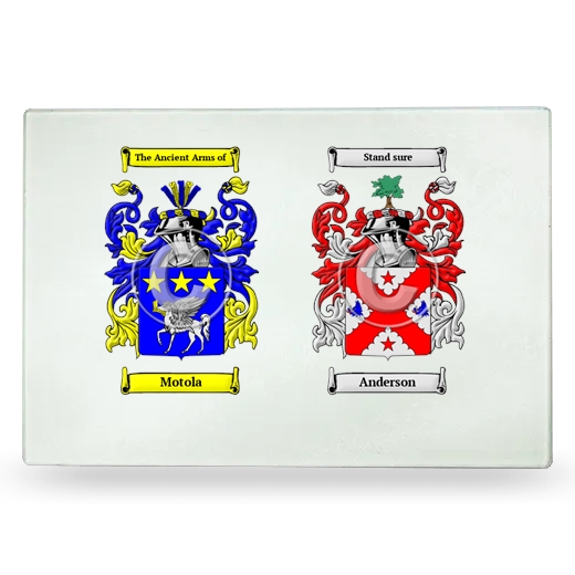 Double Coat of Arms Glass Cutting Board