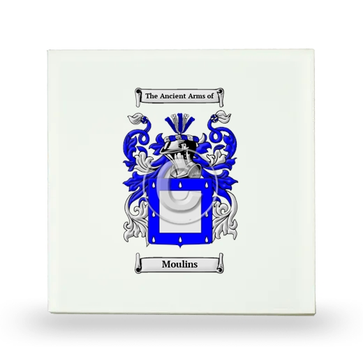 Moulins Small Ceramic Tile with Coat of Arms