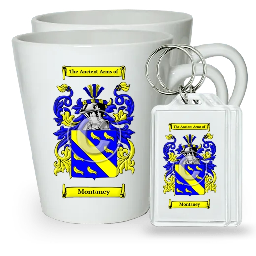 Montaney Pair of Latte Mugs and Pair of Keychains