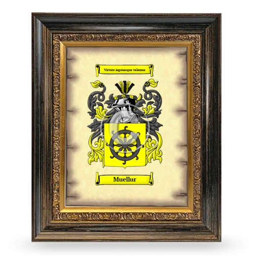 Muellur Coat of Arms Framed - Heirloom