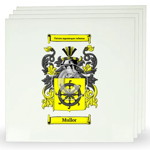 Mullor Set of Four Large Tiles with Coat of Arms