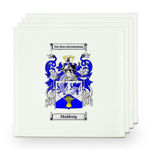 Mulderig Set of Four Small Tiles with Coat of Arms