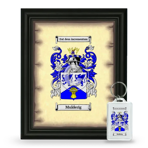 Mulderig Framed Coat of Arms and Keychain - Black