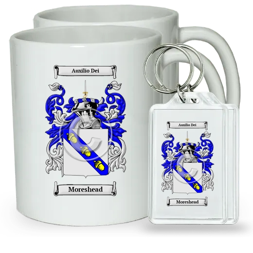 Moreshead Pair of Coffee Mugs and Pair of Keychains