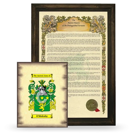 O'Mulcahy Framed History and Coat of Arms Print - Brown
