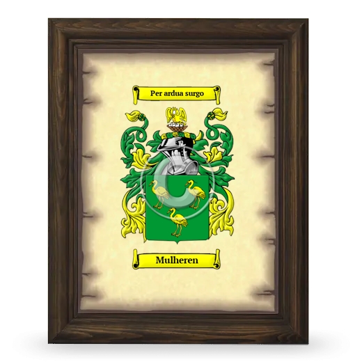 Mulheren Coat of Arms Framed - Brown