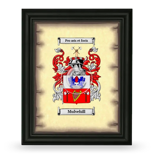 Mulvehill Coat of Arms Framed - Black