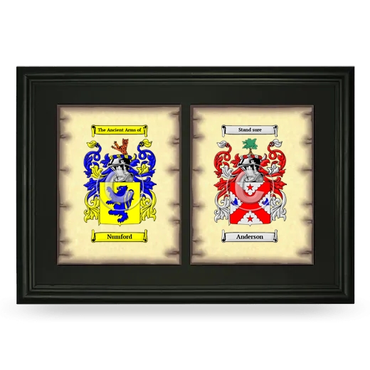 Double Coat of Arms Framed - Black