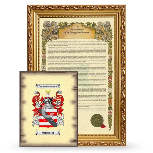 Mulcaster Framed History and Coat of Arms Print - Gold