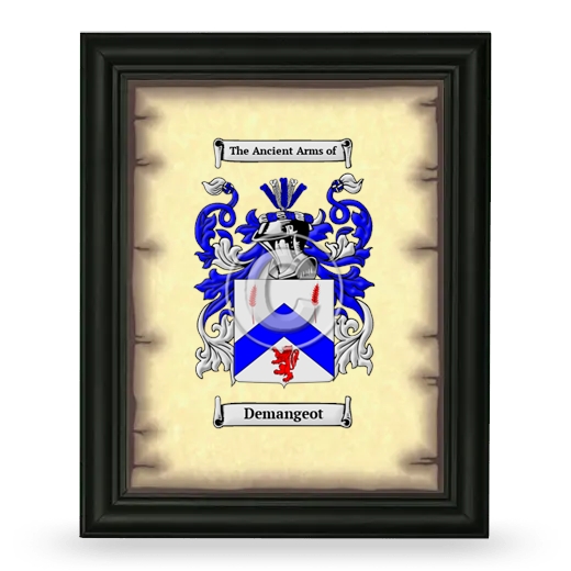 Demangeot Coat of Arms Framed - Black