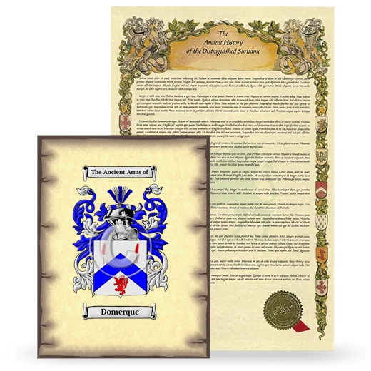 Domerque Coat of Arms and Surname History Package