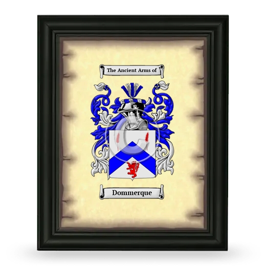 Dommerque Coat of Arms Framed - Black