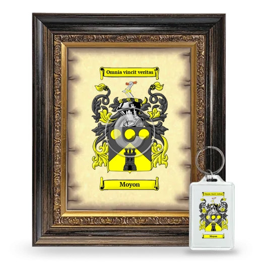 Moyon Framed Coat of Arms and Keychain - Heirloom